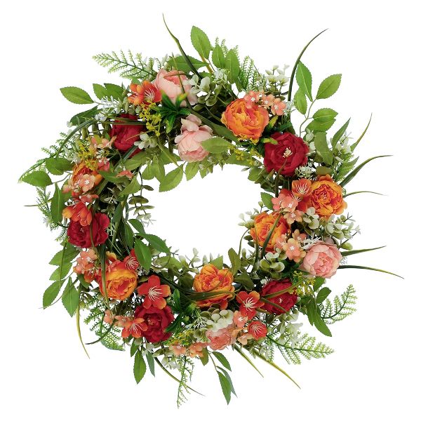Artificial Peony Flower Wreath for Indoor Outdoor Farmhouse Decor