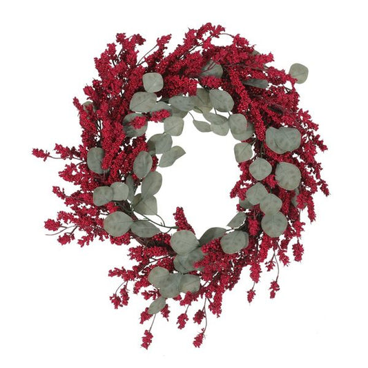 29-Inch Eucalyptus and Berry Artificial Wreath – Holiday Home Decor
