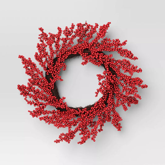 22" Cluster Berry Artificial Christmas Wreath Red