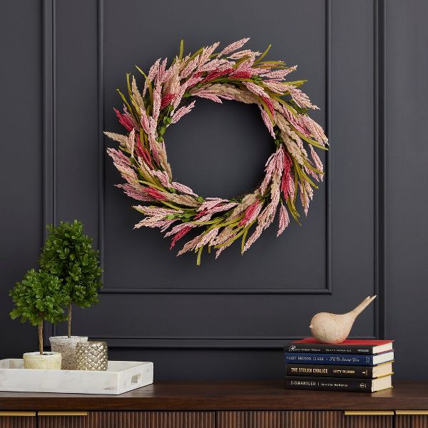 26" Coralie Wreath with Artificial Astilbe – Elegant Decor