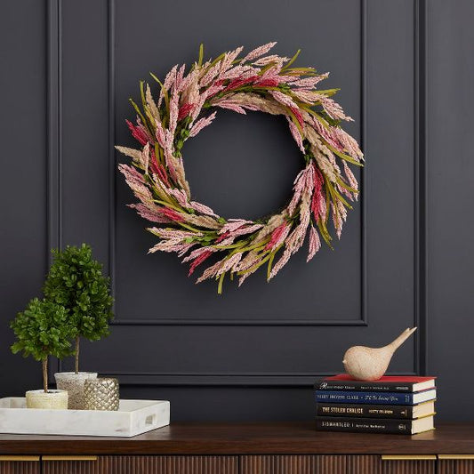 26" Coralie Wreath with Artificial Astilbe – Elegant Decor