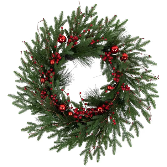 Berries Pine Christmas Wreath 32 Inch