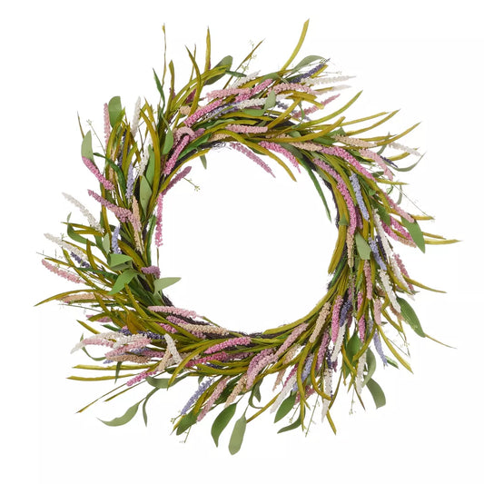 Amaranthus Meadow 26-Inch Artificial Wreath with Millet – Spring and Fall Home Decor