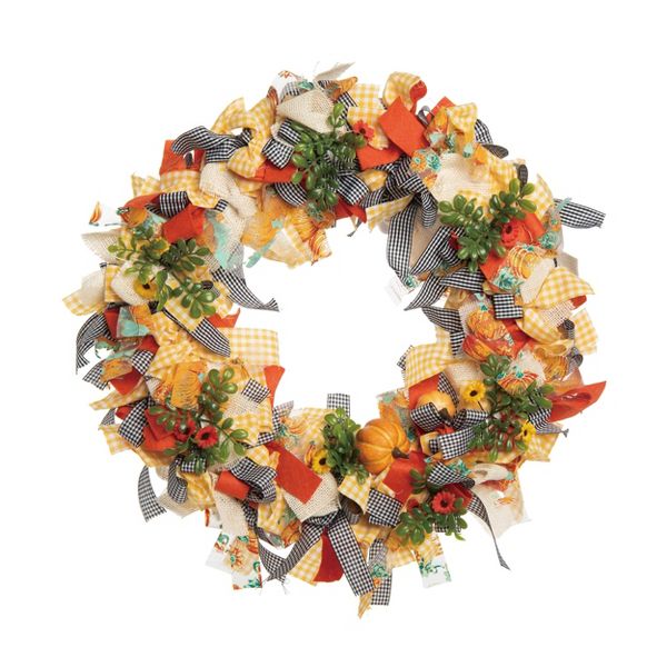 21" Multicolor Harvest Blessings Wreath – Fall Decor