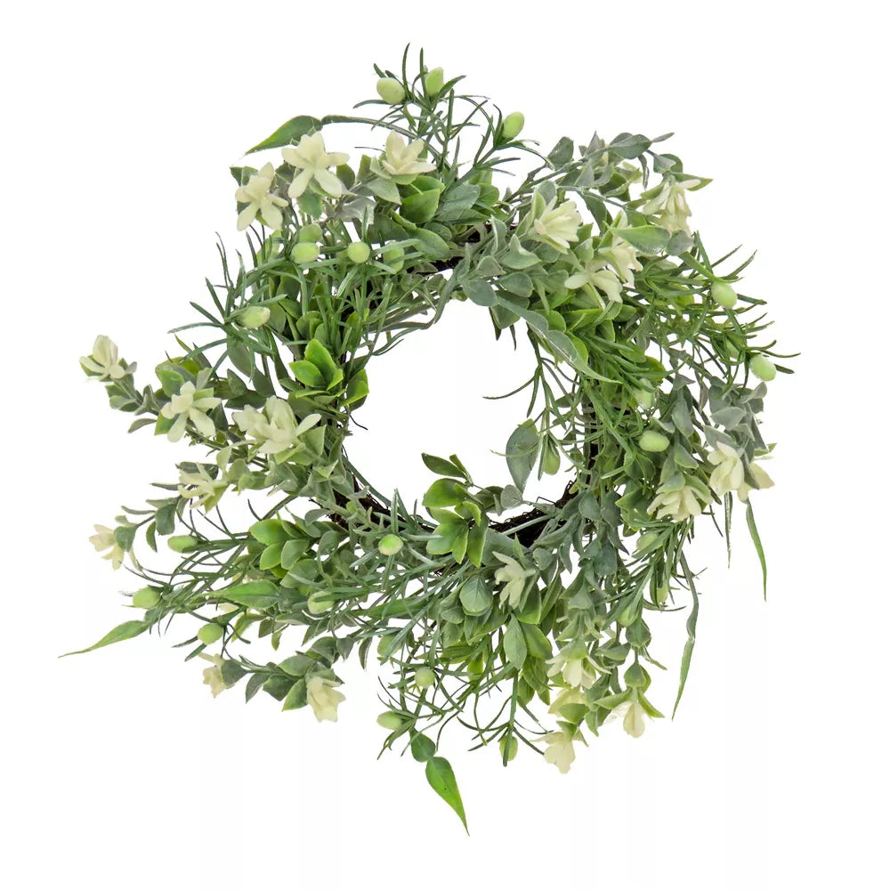14 Inch Artificial Mixed Blossoms Spring Table Wreath