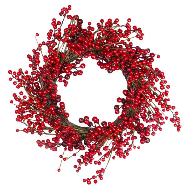 20 Inch Artificial Berry Christmas Twig Wreath for Holiday Decoration