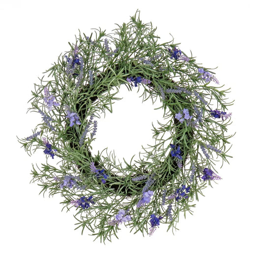 Artificial Lavender Rosemary Spring Wreath 19 Inch Seasonal Floral Decoration