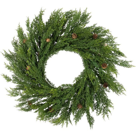 Northlight Real Touch™? Cedar Artificial Christmas Wreath with Pinecones - 24" - Unlit