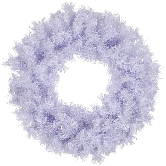 Icy White Iridescent Spruce Artificial Christmas Wreath 18 Inch Unlit