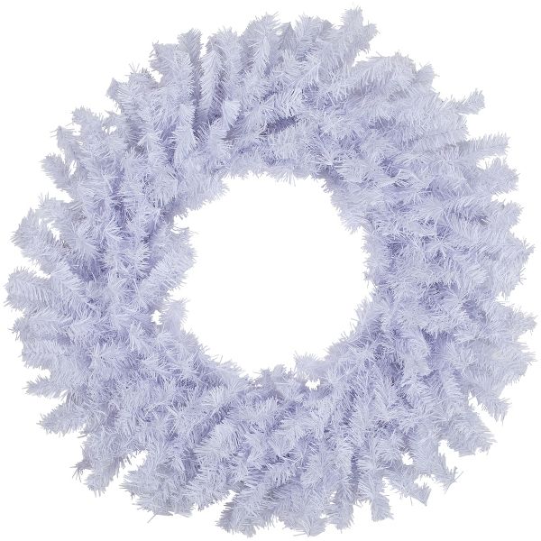 24" White Crystal Spruce Wreath Unlit Artificial Christmas Decoration
