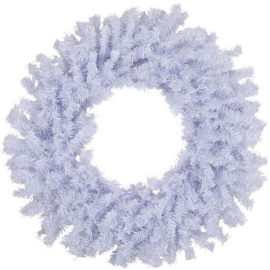 24" White Crystal Spruce Wreath Unlit Artificial Christmas Decoration