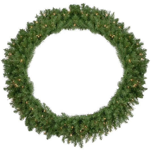 48" Pre-Lit Rockwood Pine Artificial Christmas Wreath – Clear LED Lights