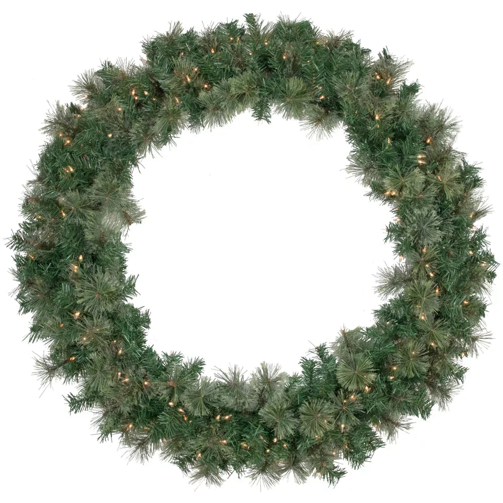 48 Inch Pre Lit Oregon Cashmere Pine Artificial Christmas Wreath with Clear Lights