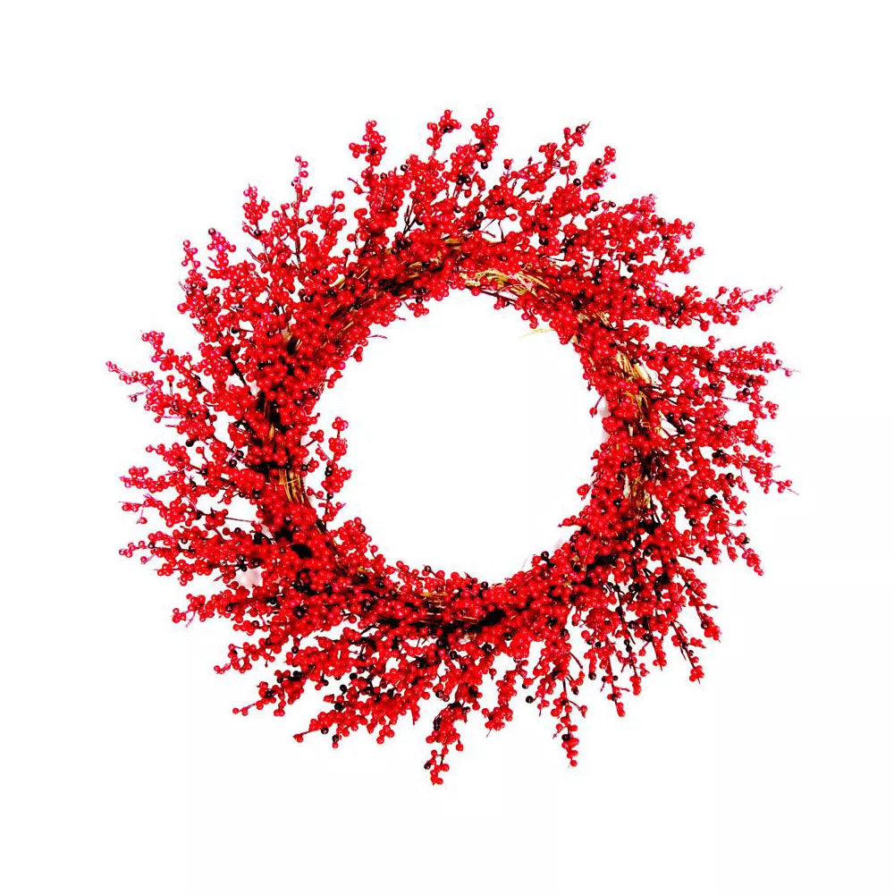 22 Inch Red Cranberry Christmas Wreath – Celebrations