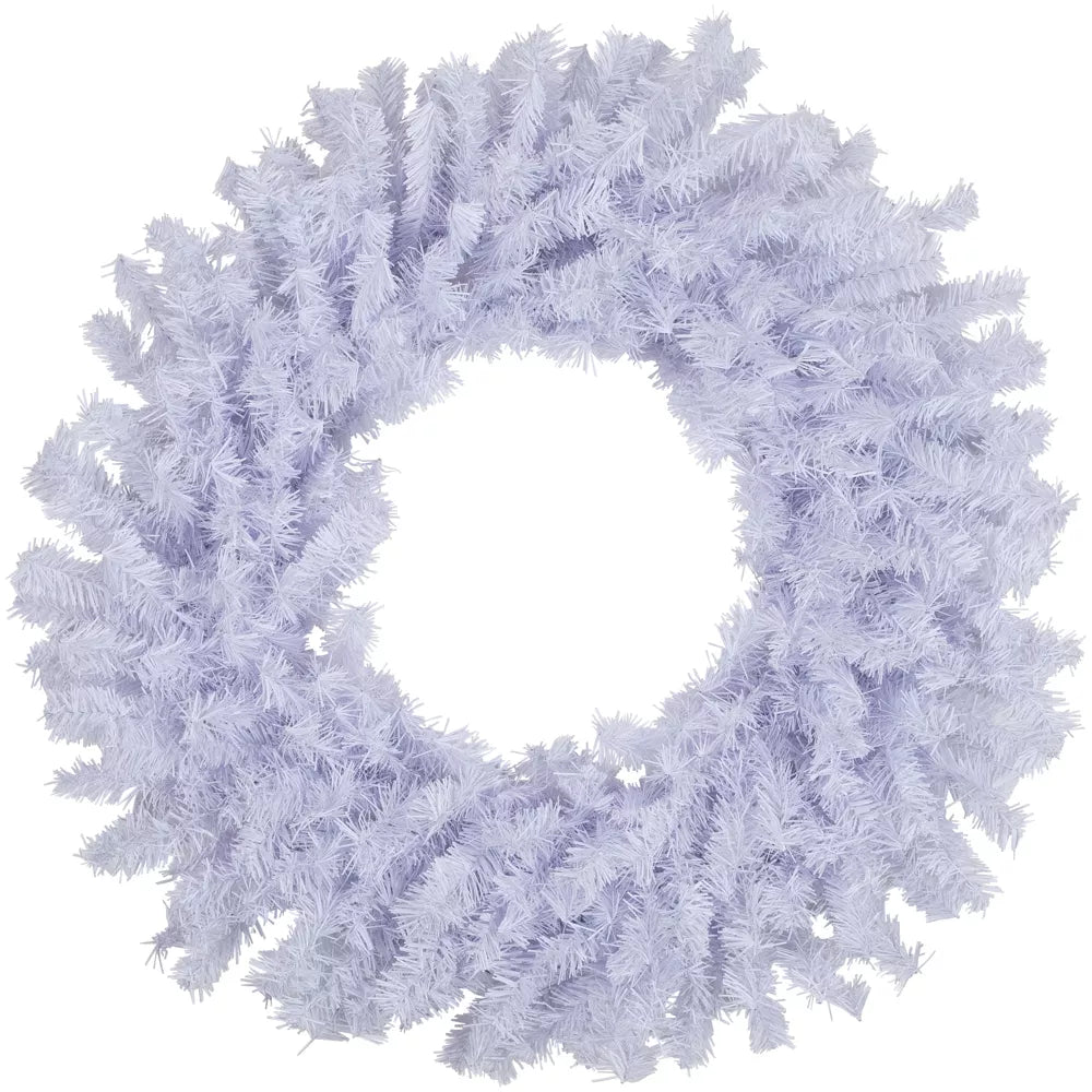 Cystal Spruce White Artificial Christmas Wreath 24 Inch Unlit