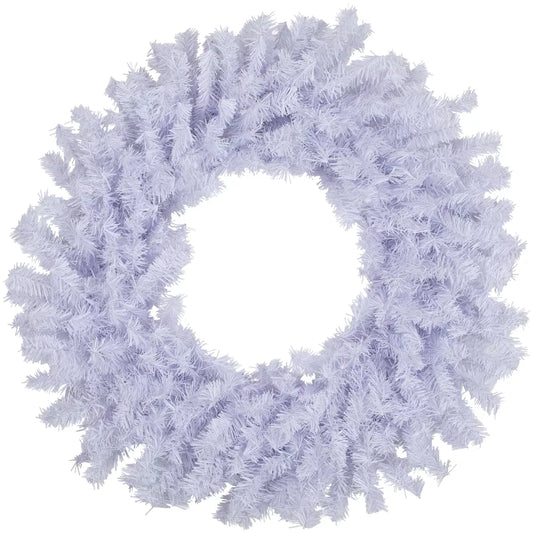 Cystal Spruce White Artificial Christmas Wreath 24 Inch Unlit