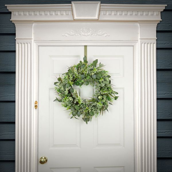 22” Eucalyptus & Grass Artificial Spring Wreath