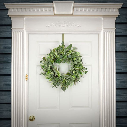 22” Eucalyptus & Grass Artificial Spring Wreath