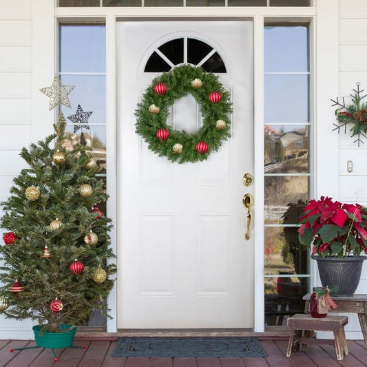 24 Inch Northern Pine Artificial Christmas Wreath – Unlit Holiday Greenery Decoration