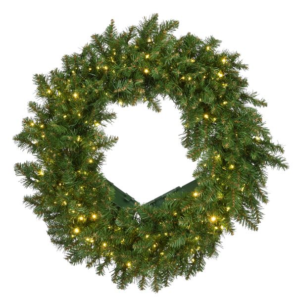 24” Pre-Lit Kingswood Fir LED Christmas Wreath