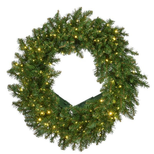 24” Pre-Lit Kingswood Fir LED Christmas Wreath