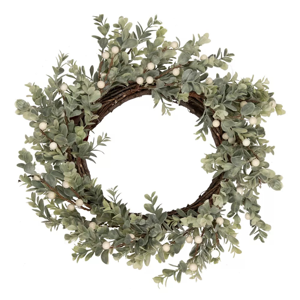 18 Inch Berry and Eucalyptus Real Touch Artificial Christmas Wreath Unlit