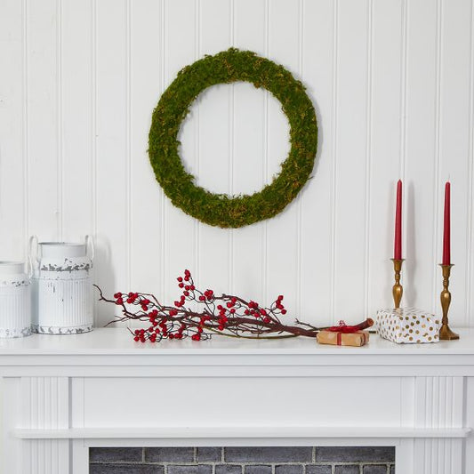20" Moss Artificial Wreath for Year Round Home Wall Door Decor