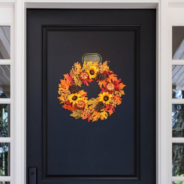 24" Sunflower Wreath – Fall Floral Decor for Home