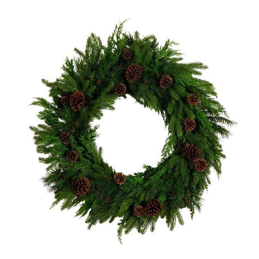30” Norfolk Mixed Pine Artificial Christmas Wreath