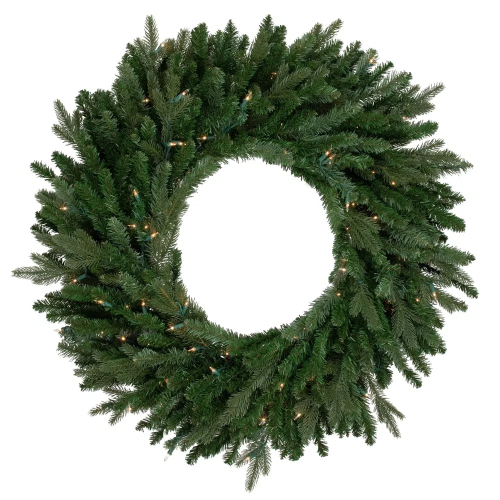 48" Pre-Lit Grande Spruce Artificial Christmas Wreath – Clear LED Lights