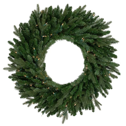 48" Pre-Lit Grande Spruce Artificial Christmas Wreath – Clear LED Lights