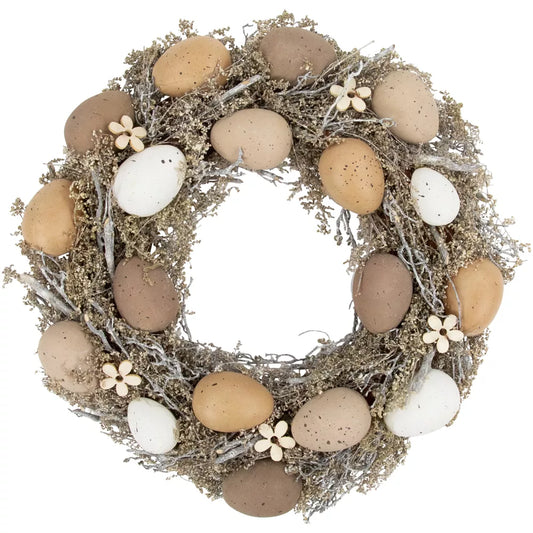 12 Inch Natural Earth Speckled Egg Easter Twig Wreath