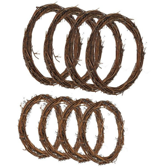 Metal Rattan Hoop Wreaths 8 Pieces for Door Window Crafts Decor