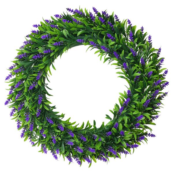 16" All-Season Artificial Green Leaf Wreath – Front Door Decor