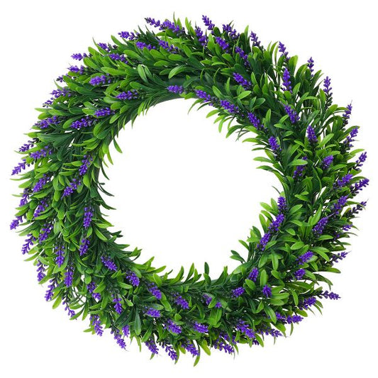 16" All-Season Artificial Green Leaf Wreath – Front Door Decor