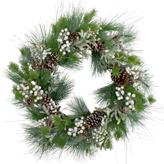 25 Inch Eucalyptus Artificial Wreath - Lifelike Greenery Decoration