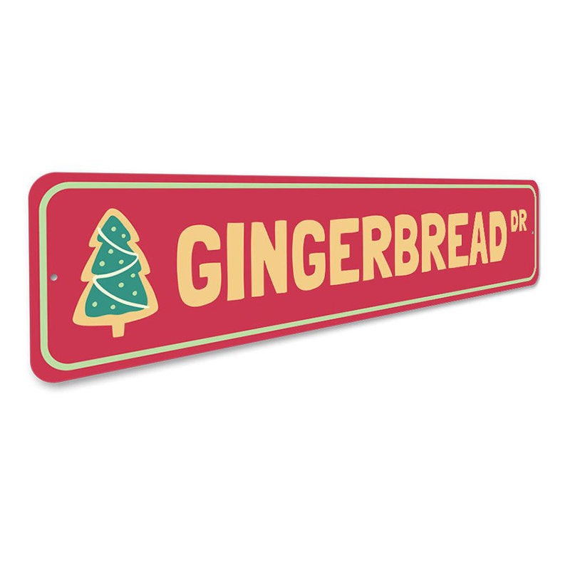 Gingerbread Drive Holiday Custom Aluminum Sign