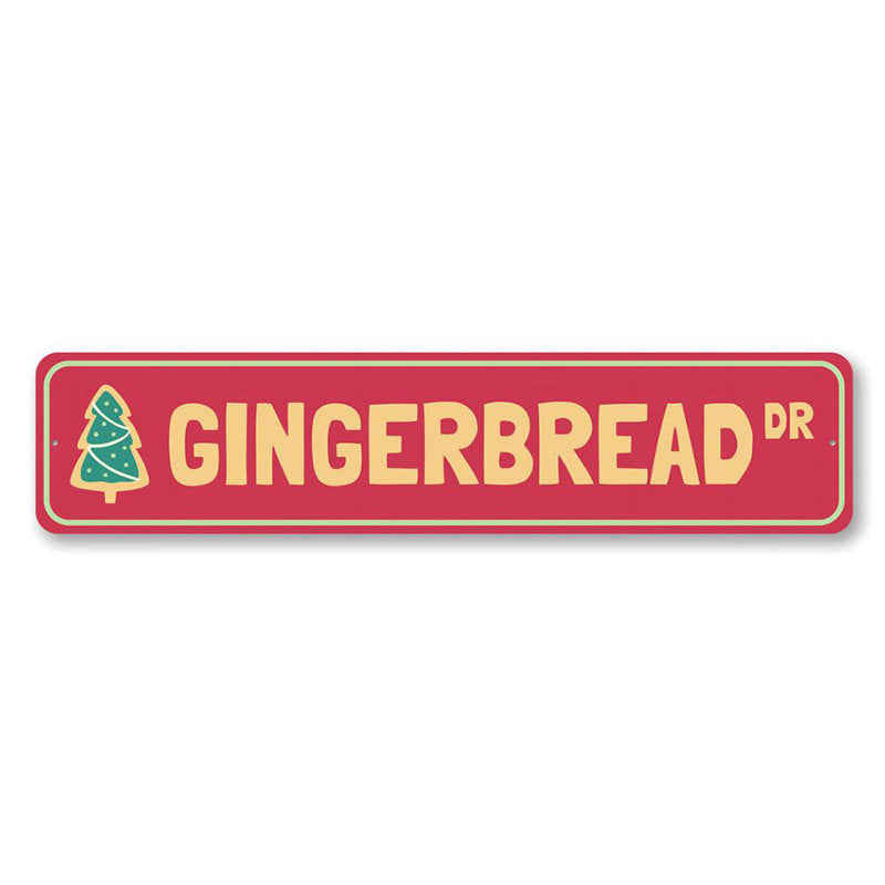 Gingerbread Drive Holiday Custom Aluminum Sign