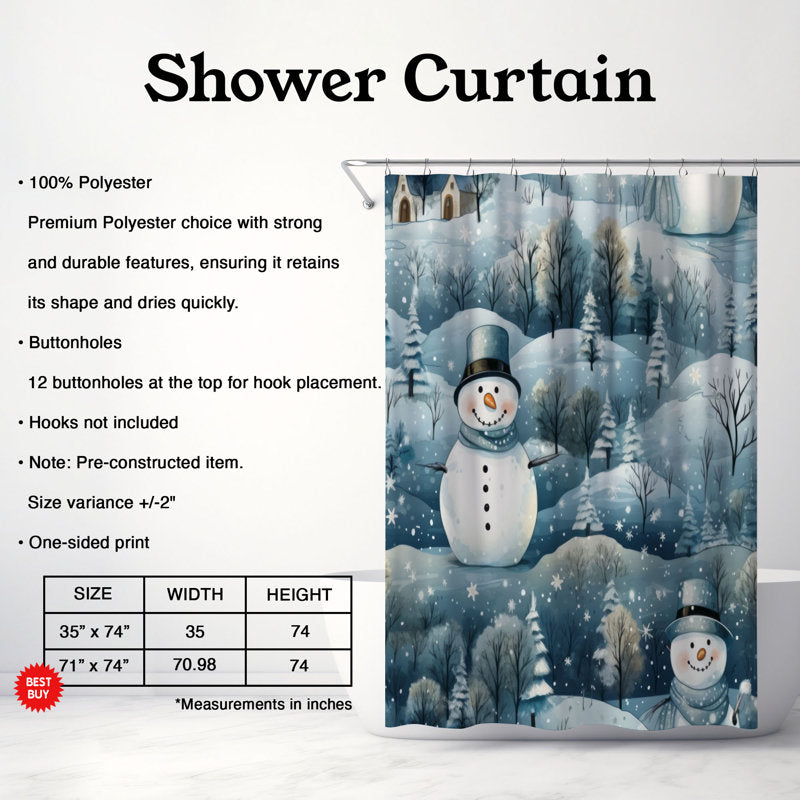 Glacial Snowman - Premium Shower Curtain