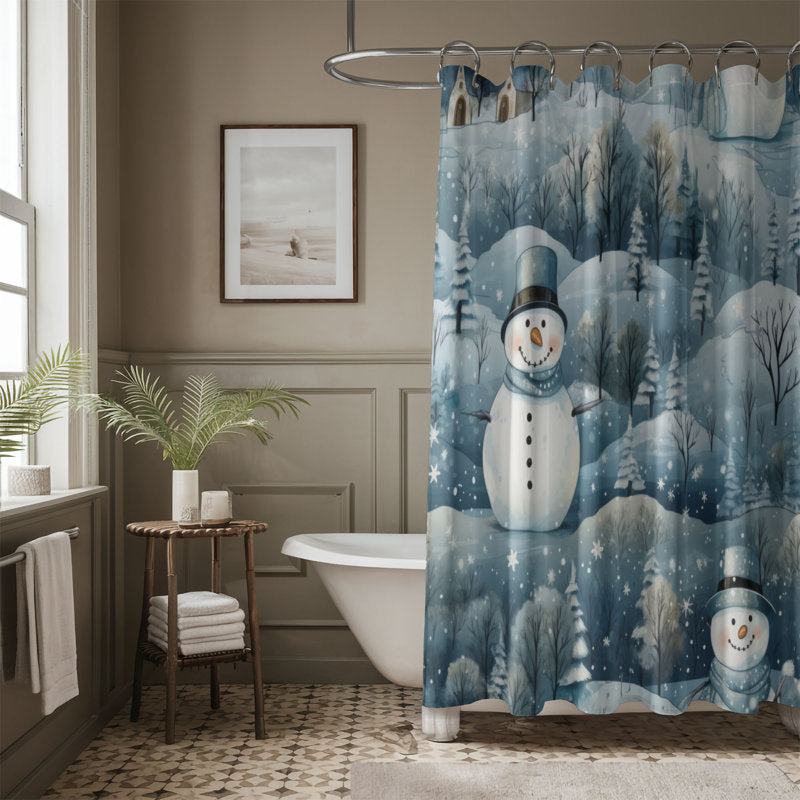 Glacial Snowman - Premium Shower Curtain