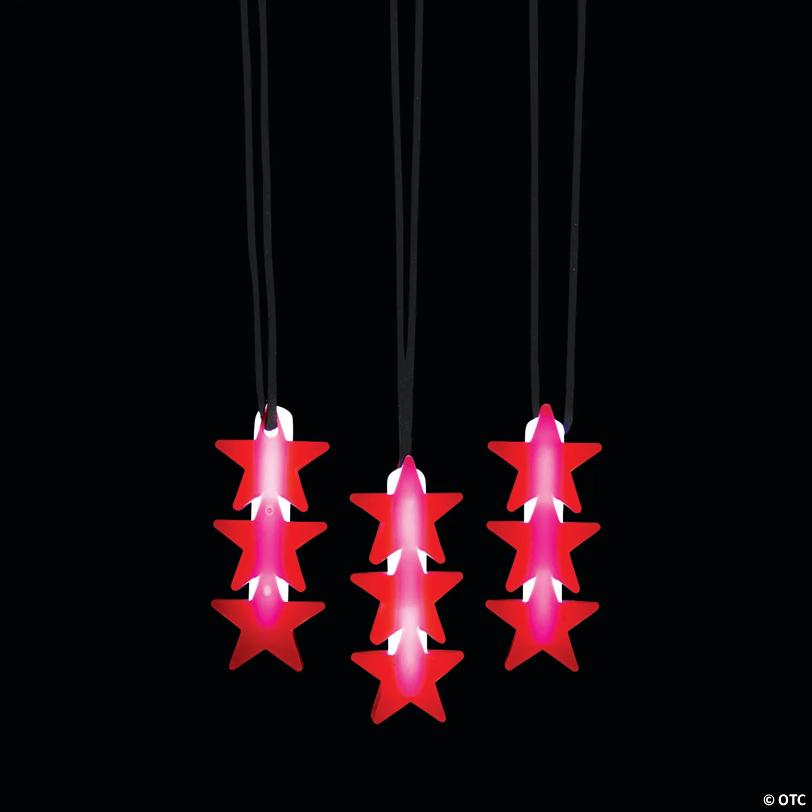 Glow Patriotic Star Necklaces - 12 Pc.