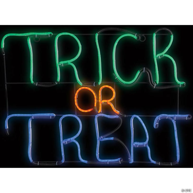 Glowing Neon LED Trick or Treat Sign