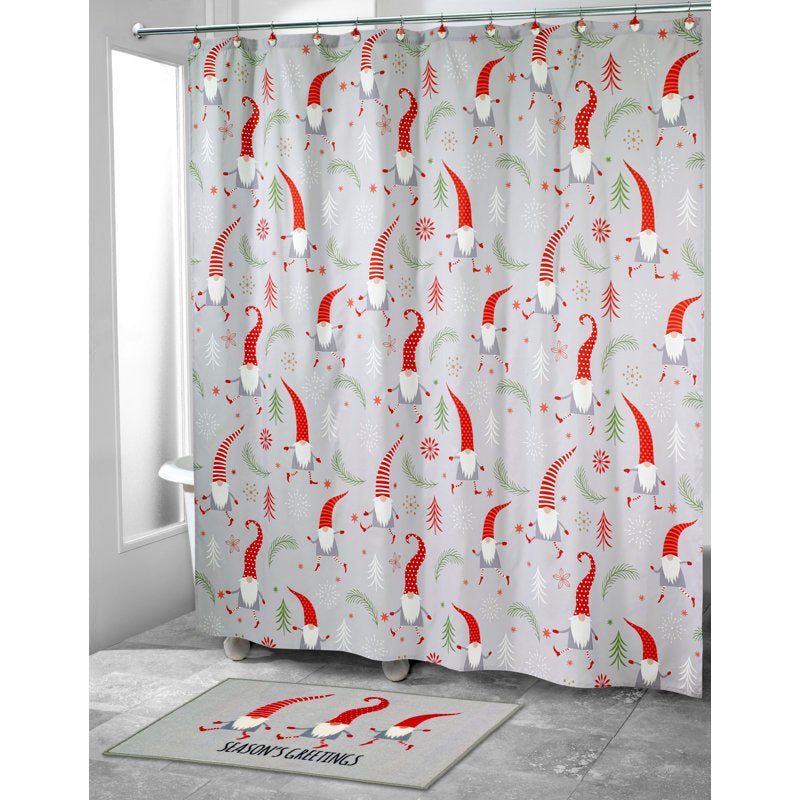 Gnome Walk Floral Shower Curtain