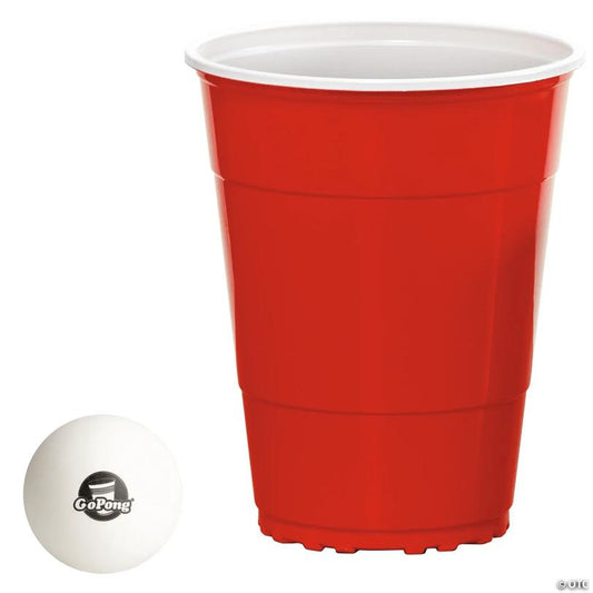 GoBig 36oz Giant Red Party Cups 50 PACK - Holds Twice as Much as Standard Party Cups | Includes 4 XL Pong Balls