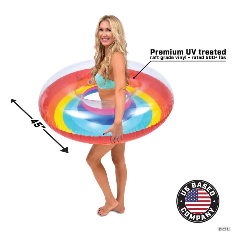GoFloats Rainbow Party Tube Inflatable Raft