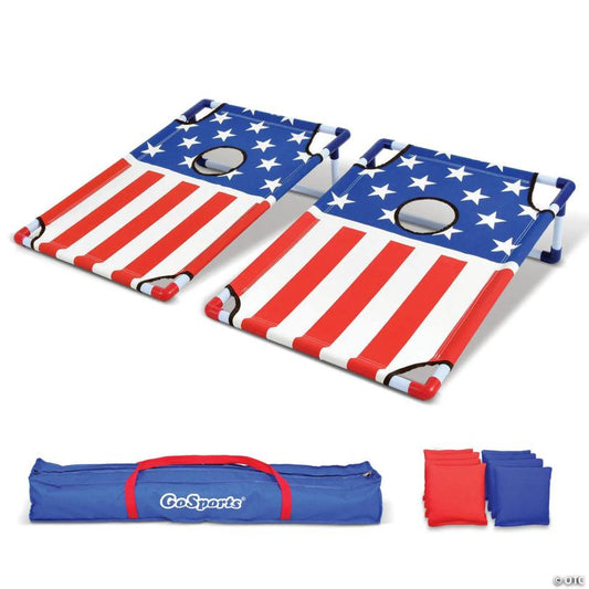 GoSports American Flag Portable Cornhole Game Set