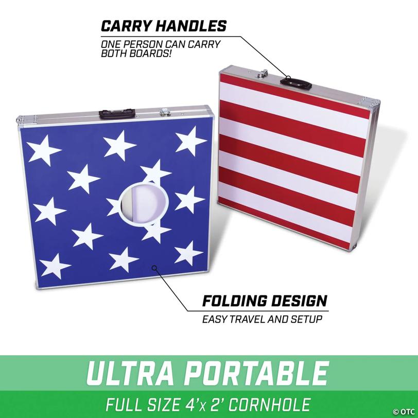 GoSports Cornhole PRO Regulation Size Game Set - American Flag Design