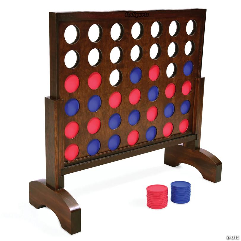 GoSports Giant Dark Wood Stain 4 in a Row Backyard Game - 2'