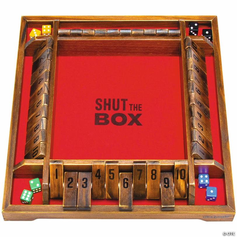 GoSports Shut the Box Premium Wooden Dice Game, Classic 4 Player Family Board Game