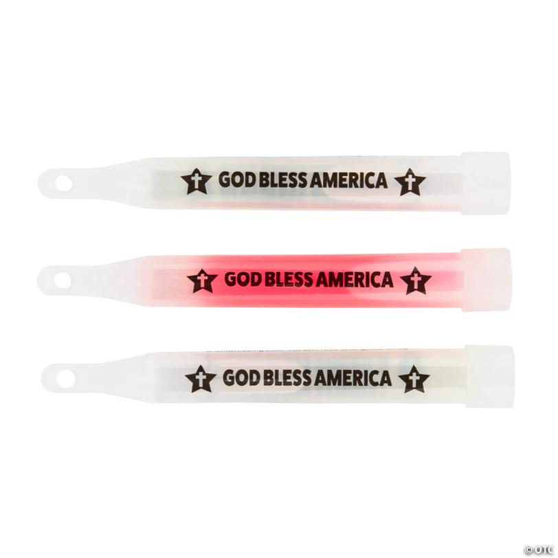 God Bless America Patriotic Glow Sticks - 12 Pc.